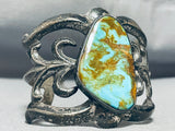 One Of The Best Vintage Native American Navajo Thorn Sterling Silver Turquoise Bracelet-Nativo Arts