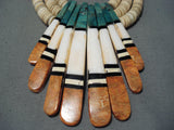 Xxl Native American Green Turquoise Inlay Necklace-Nativo Arts