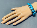 Beautiful Vintage Native American Navajo Morenci Turquoise Sterling Silver Bracelet-Nativo Arts