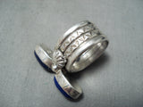 Awesome Navajo Lapis Sterling Silver Ring Native American-Nativo Arts