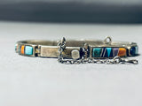 Extreme Intricacy Vintage Native American Navajo Turquoise Sterling Silver Clasp Bracelet-Nativo Arts