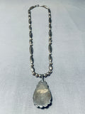 Extremely Rare Vintage Native American Navajo Damale Turquoise Sterling Silver Necklace-Nativo Arts