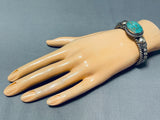 Important Artie Yellowhorse Vintage Native American Navajo Turquoise Sterling Silver Bracelet-Nativo Arts