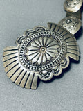 Unbelievable Hand Tooled Vintage Native American Navajo Sterling Silver Concho Belt-Nativo Arts