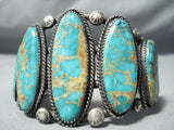 Gorgeous Vintage Native American Navajo Royston Turquoise Sterling Silver Bracelet Old-Nativo Arts