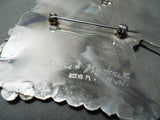 Majestic Zuni Mother Of Pearl Sterling Silver Pin/ Pendant Native American-Nativo Arts