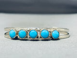 Elegant Vintage Native American Navajo Sleeping Beauty Turquoise Sterling Silver Bracelet-Nativo Arts