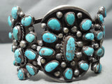 One Of The Best Vintage Native American Navajo Old Morenci Turquoise Sterling Silver Bracelet-Nativo Arts
