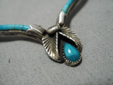 Exquisite Vintage Native American Navajo Choker Style Sterling Silver Turquoise Necklace-Nativo Arts
