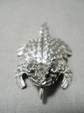 So Detailed!! Navajo Sterling Silver Horned Toad Native American Pin-Nativo Arts