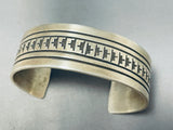 One Of The Most Unique Native American Navajo Stamp Sterling Silver Bracelet-Nativo Arts