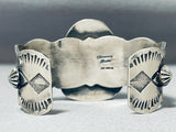 Spell-binding Native American Navajo Rare Turquoise Sterling Silver Bracelet Signed-Nativo Arts