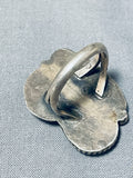 Outstanding Vintage Native American Navajo Blue Gem Turquoise Sterling Silver Ring-Nativo Arts