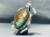 The Most Spectacular Native American Navajo Turquoise Sterling Silver Toad Ring-Nativo Arts