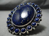 Best Modernistic Navajo Lapis Huge Sterling Silver Native American Ring-Nativo Arts