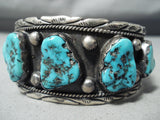 Important Vintage Native American Navajo Phil Long Turquoise Sterling Silver Bracelet-Nativo Arts