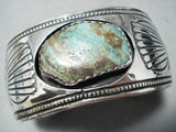 Detailed Wide Vintage Native American Navajo Royston Turquoise Sterling Silver Bracelet-Nativo Arts