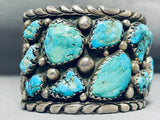 131 Gram Very Rare Vintage Native American Zuni Turquoise Sterling Silver Bracelet-Nativo Arts