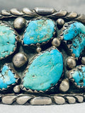 131 Gram Very Rare Vintage Native American Zuni Turquoise Sterling Silver Bracelet-Nativo Arts