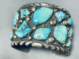 131 Gram Very Rare Vintage Native American Zuni Turquoise Sterling Silver Bracelet-Nativo Arts