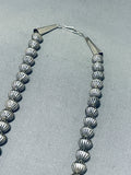 One Of The Most Unique Hand Tooled Vintage Native American Navajo Sterling Silver Necklace-Nativo Arts