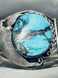 One Of The Best Vintage Native American Navajo Blue Diamond Turquoise Sterling Silver Bracelet-Nativo Arts