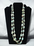 Native American Amazing Santo Domingo Green Turquoise Heishi Sterling Silver Necklace-Nativo Arts