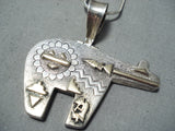 Fabulous Vintage Navajo Sterling Silver & 14k Gold Necklace Native American Old-Nativo Arts