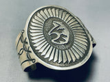 Symbolic Brownbear Vintage Native American Navajo Sterling Silver Bracelet-Nativo Arts