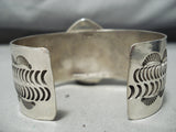 Rob Yellowhorse Vintage Native American Navajo Green Turquoise Sterling Silver Bracelet-Nativo Arts
