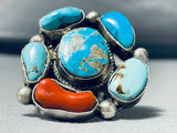 Most Chunky Toledo Family Vintage Native American Navajo Turquoise Sterling Silver Ring-Nativo Arts