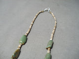 Native American Impressive Vintage Santo Domingo Green Turquoise Necklace-Nativo Arts