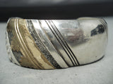 Authentic Thomas Singer Vintage Native American Navajo Sterling Silver Gold Bracelet-Nativo Arts