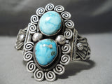 Tremendous Vintage Native American Navajo Old Kingman Turquoise Sterling Silver Bracelet-Nativo Arts