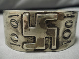 Early 1900's Vintage Native American Navajo Sterling Silver Whirling Log Bracelet-Nativo Arts