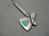 Incredible Navajo Native American Sterling Silver Turquoise Pendant-Nativo Arts