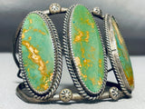 Best Triple Long Green Turquoise Vintage Native American Navajo Sterling Silver Bracelet-Nativo Arts