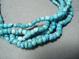 Fantastic Vintage Navajo Native American Turquoise Sterling Silver Necklace Old-Nativo Arts