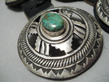 Best Vintage Native American Navajo Green Turquoise Sterling Silver Concho Belt Old-Nativo Arts