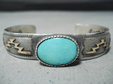 Randall Begay Vintage Native American Navajo Kingman Turquoise Internal Storyteller Bracelet Old-Nativo Arts
