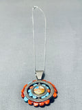 Native American Important Vintage Santo Domingo Turquoise Spiny Oyster Sterling Silver Necklace-Nativo Arts
