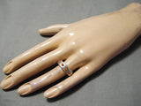 Best Native American Cheyenne Artist Ben Nighthorse Campbell Coral Sterling Silver Ring-Nativo Arts