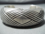 Astonishing Vintage Navajo Native American Sterling Silver Bracelet Old-Nativo Arts
