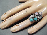 Amazing Navajo Turquoise & Opal Sterling Silver Ring Native American-Nativo Arts