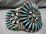 Incredible Vintage Native American Navajo Charlie John Turquoise Sterling Silver Bracelet-Nativo Arts