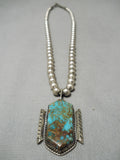 Opulent Vintage Native American Navajo Royston Turquoise Sterling Silver Necklace Old-Nativo Arts