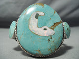 One Of Most Unique Vintage Native American Navajo Opal Animal Turquoise Sterling Silver Bracelet-Nativo Arts