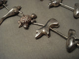 136 Grams Heavy Vintage Santo Domingo 'Animal Fetish' Sterling Native American Jewelry Silver Necklace-Nativo Arts