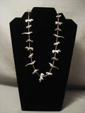136 Grams Heavy Vintage Santo Domingo 'Animal Fetish' Sterling Native American Jewelry Silver Necklace-Nativo Arts