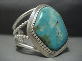 136 Grams Vintage Navajo Deep Blue Turquoise Sterling Native American Jewelry Silver Bracelet Old Pawn-Nativo Arts